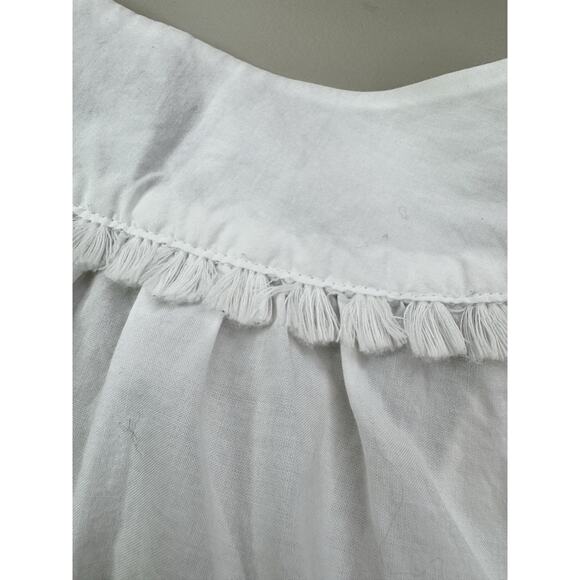 Madewell White Eyelet Angelica Cotton Top XS White Boho Peasant Americana - Picture 13 of 16